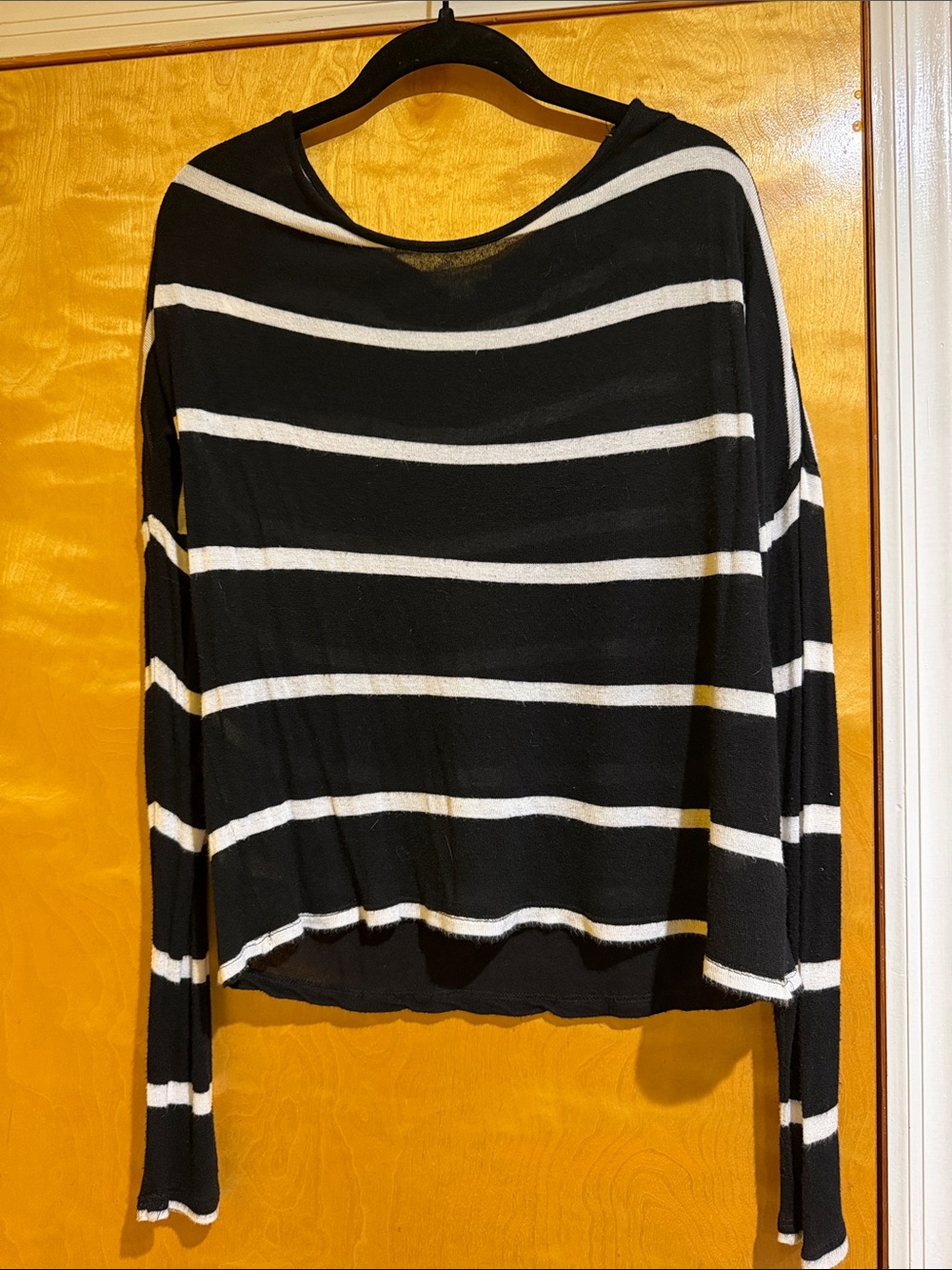 Striped Long-Sleeve Top - Black & White